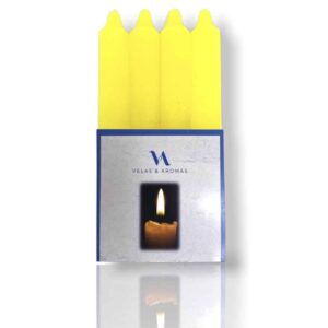 Velas de candelabro amarillas